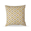 Tag 22"x22" Diamond Block Print Cotton Accent Decorative Throw Pillow Poly Filled Removable Insert S In Gold