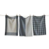 Tag 26"l X 18"w Mae Set Of 3 Slate  Cotton Waffle Weave Dishtowel Kitchen Towel Blue Machine Washasb In Multi