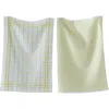 Tag 26l"x18w" Classic Yellow Cotton  Set Of 2 Checked And Solid Terry Cloth Dishtowel Kitchen Towel  In Yellow