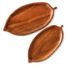 Tag Acacia Leaf Serving Platter Natural Wood Hand Wash Only In Sand
