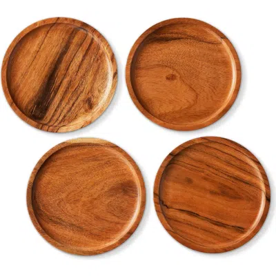 Tag Acacia Wood Dining Plates Set Of Four Natural Appetizer In Sand