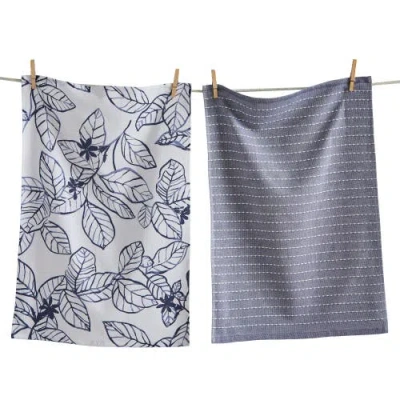 Tag Ainslie Hammam Terry Dishtowel S/2 Blue Blue Cotton Everyday