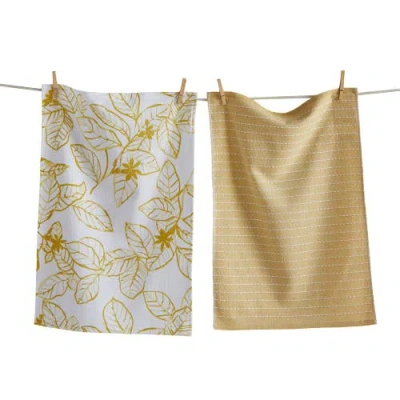 Tag Ainslie Hammam Terry Dishtowel S/2 Yell Yellow Cotton Everyday In Multi