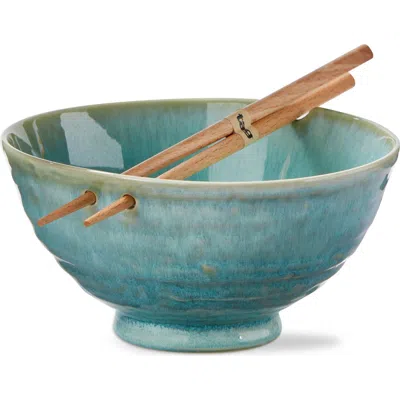 Tag Akira Noodle Bowl S/2 Aqua Aqua Stoneware Everyday In Blue