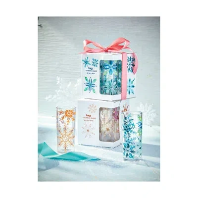 Tag Alpine Glow Drinks Glass S/4 In Blue Multi