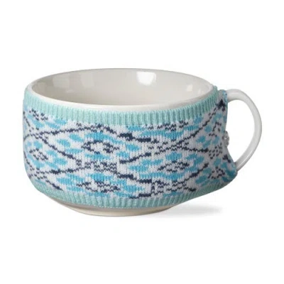 Tag Alpine Sweater Soup Mug Turquoise Blue Bone China Drinkware In Multi