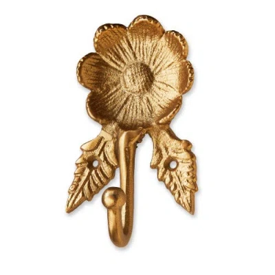 Tag Antique Brass Gold Flower Wall Hook Decorative Home Decor