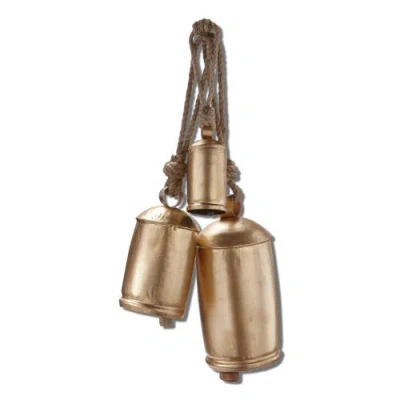 Tag Antique Gold Hanging Bells Set Of 3