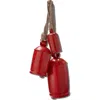 Tag Antique Hanging Bells Set Of 3 Decorative Iron Christmas In Red