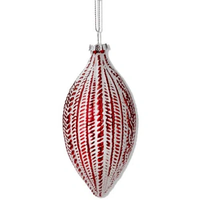 Tag Antique Tall Red Drop Ornament Glass Christmas Decoration