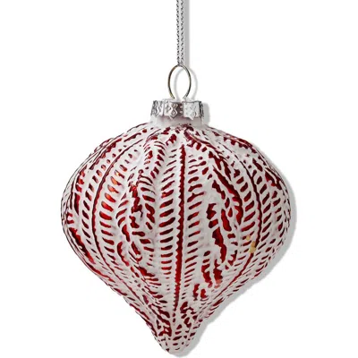 Tag Antique Wide Red Drop Ornament In Multi