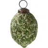Tag Antiqued Dark Green Diamond Glass Ornament For Christmas Tree In Green