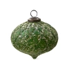 Tag Antiqued Green Diamond Glass Ornament For Christmas Tree In Green