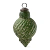 Tag Antiqued Swirl Dark Green Glass Ornament In Green