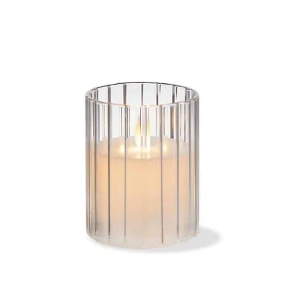 Tag Anya Led Glass Hurricane With Flameless Pillar Candle In Transparent