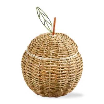 Tag Apple Lidded Basket Natural Seagrass Summer In Brown