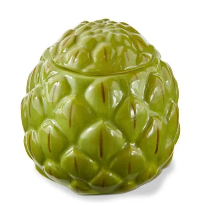 Tag Artichoke Lidded Trinket Box Green Earthenware Everyday