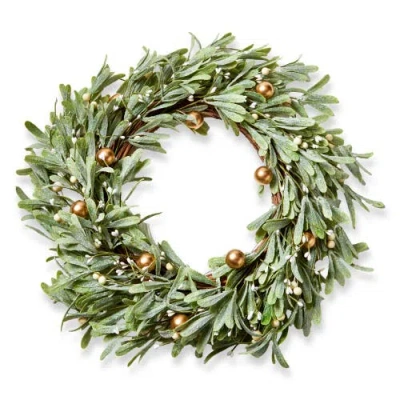Tag Artificial Mistletoe Wreath Green Plastic Christmas Decor