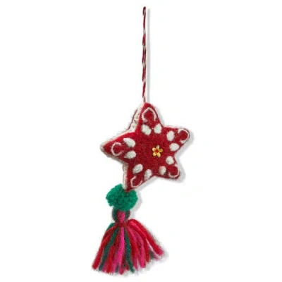 Tag Artisan Star And Tassel Tree Ornaments Multicolor Wool Decor