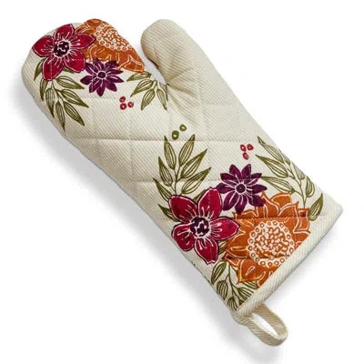 Tag Autumn Bloom Oven Mitt Cream Cotton Fall Harvest In Beige
