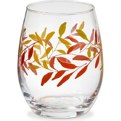 Tag Autumn Botanical Stemless Wine Glasses Multicolor Drinkware In Transparent