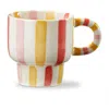 Tag Ava Stripe Stoneware Mug Red Multi 12 oz In Red