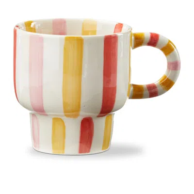 Tag Ava Stripe Stoneware Mug Red Multi 12 oz