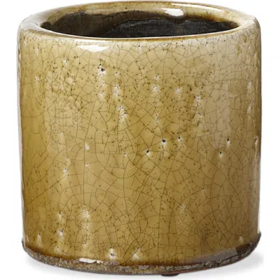 Tag Avery Ochre Yellow Glazed Terracotta Planter 5.5l 5.5w 5.5h