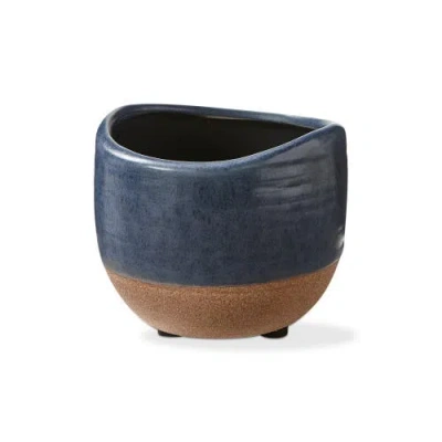 Tag Basin Reactive Blue Glaze Stoneware Planter Small
