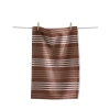 Tag Basket Weave Stripe Dishtowel Ochre Yellow Cotton Kitchen Towel Everyday Essential Machine Wash  In Brown