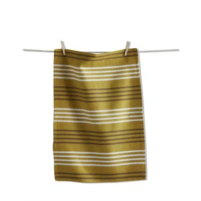 Tag Basket Weave Stripe Dishtowel Set Of Six In Green