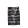 Tag Basket Weave Stripe Gray Dishtowel In Black