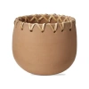 Tag Basketweave Rim Terracotta Planter For Summer Gardens In Brown