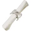 Tag Beaded Crab Napkin Ring White Iron Everyday Use Wipe Clean In White