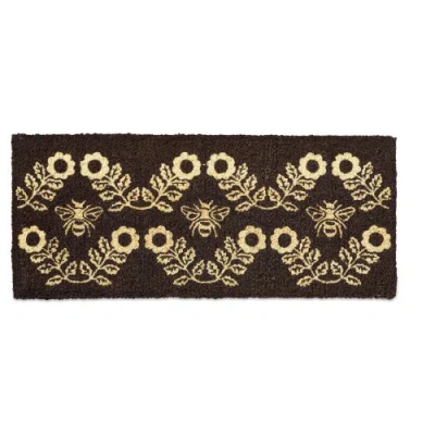 Tag Bee And Flower Coir Door Mat In Gold