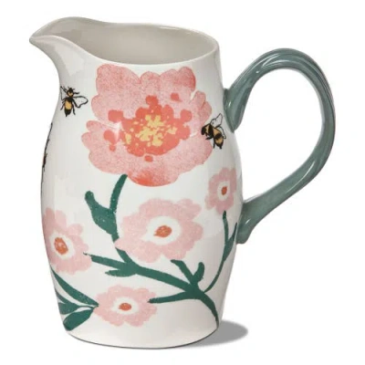 Tag Bee Blossom Ceramic Beverage Pitcher Multicolor Summer Design