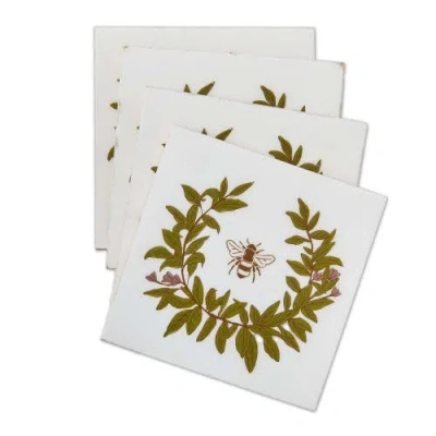 Tag Bee Coaster Set Multicolor Wooden Coasters For Spring Summer
