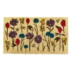 Tag Bee Flowers Coir Mat Rectangle Indoor Outdoor Welcome Mat In Multi