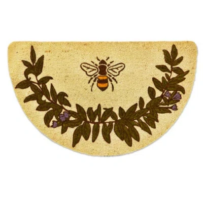 Tag Bee Shaped Multicolor Pvc Coir Everyday Doormat Easy Clean In Yellow