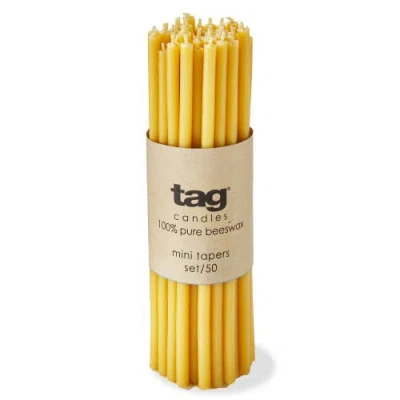 Tag Beeswax Mini Taper Candles Honey Yellow Set Of 50