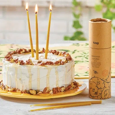 Tag Beeswax Mini Tapers S/24 In Honey