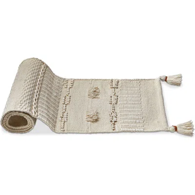 Tag Bianca Tufted Tassel White Table Runner Cotton Spring Decor In Neutral