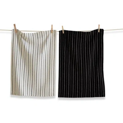 Tag Black Tie Stripe Dishtowel Set Of 2