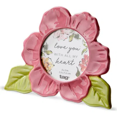 Tag Bloom Photo Frame 3x3 Pink Earthenware Spring