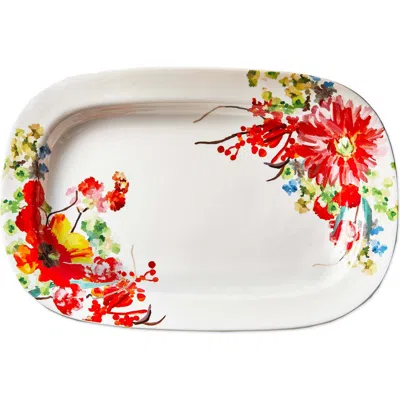 Tag Blooming Flowers Rectangular Platter