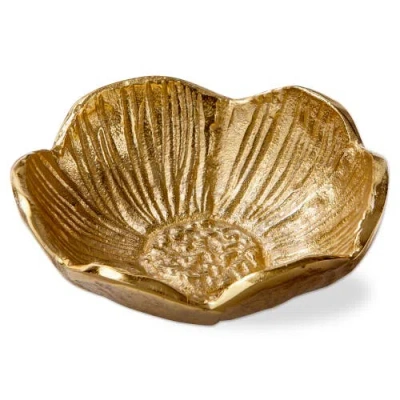 Tag Blossom Cast Aluminum Dish Large Antique Brass Aluminum Everyday,spring In Gold