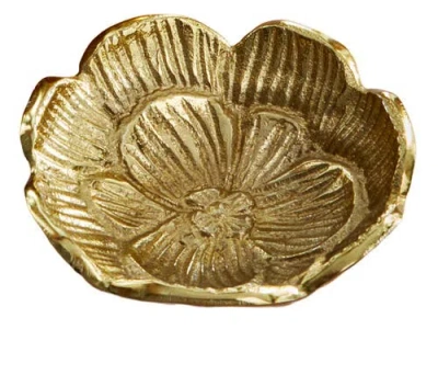 Tag Blossom Cast Aluminum Dish Small Antique Brass Aluminum Everyday,spring In Multi