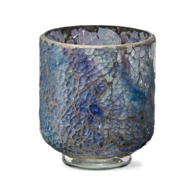 Tag Blue Mosaic Tealight Holder Glass Votive Candle Decor In Multi