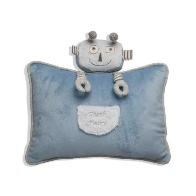 Tag Blue Rivet Robot Tooth Fairy Decorative Throw Pillow Accent