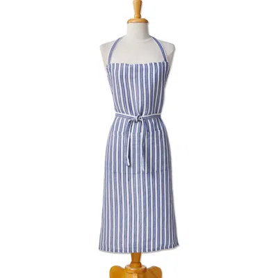 Tag Blue White Stripe Cotton Cooking Apron Everyday Kitchen Use